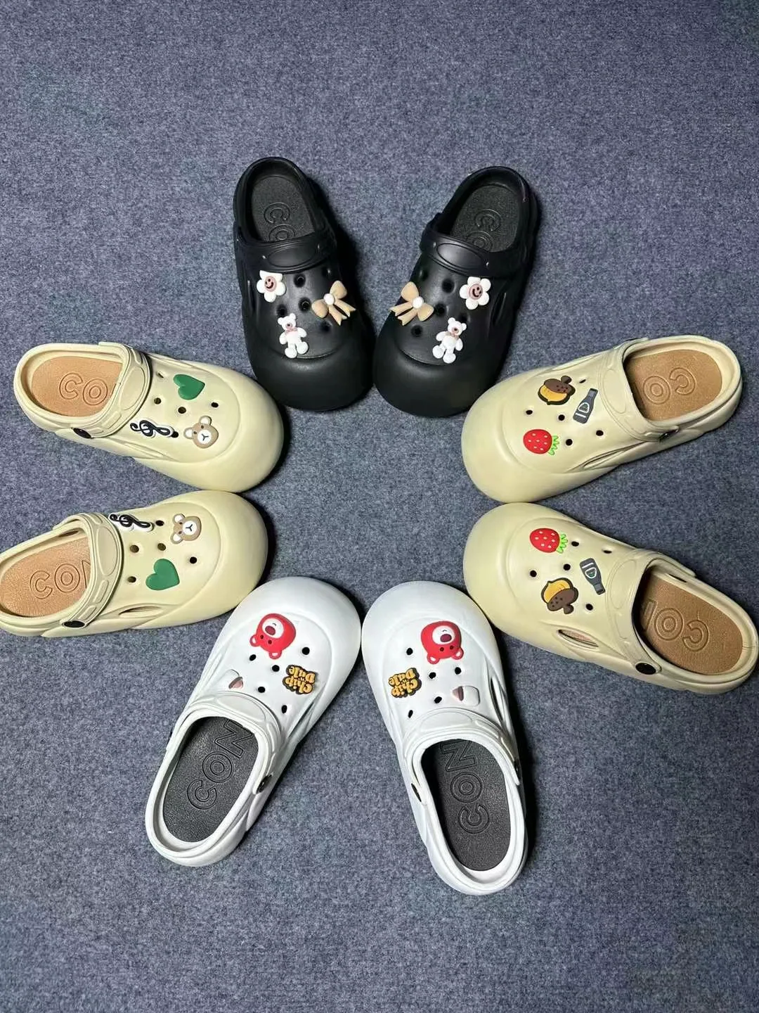 Exquisite height increasing hole shoes, panda style, 2024 summer outdoor wear, feel like stepping on poop, beach anti slip toe c 9