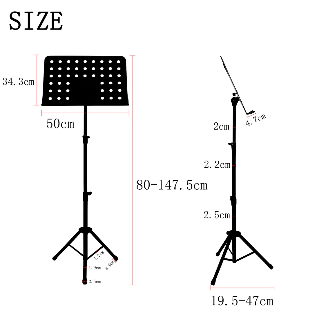 Adjustable and foldable music stand, thick music stand, Guzheng guitar violin music table, portable music stand 6