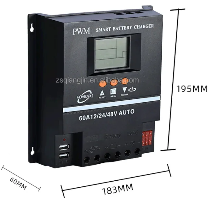 Solar charging intelligent controller 12V 24V 36V 48V 60A PWM MPPT lead-acid battery 10