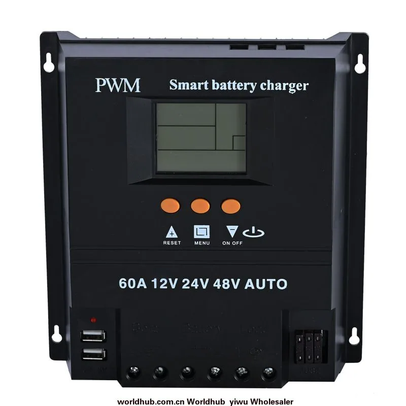 Solar charging intelligent controller 12V 24V 36V 48V 60A PWM MPPT lead-acid battery