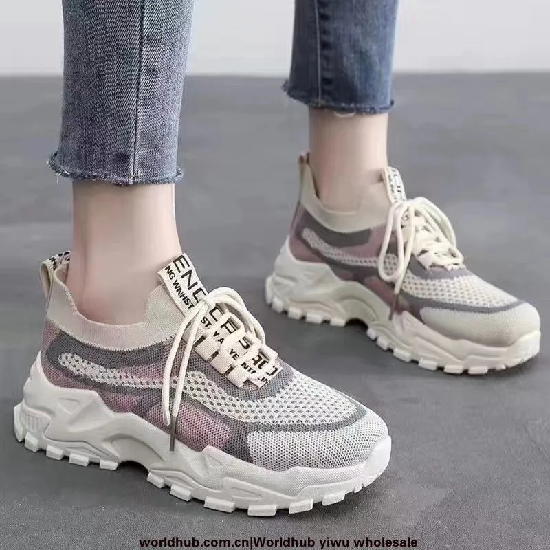 Women's Summer New Shoes, Women's Dad Shoes, Trendy Women's Shoes, Flyknit Breathable Sports Shoes, Trendy Shake, Fast Selling W