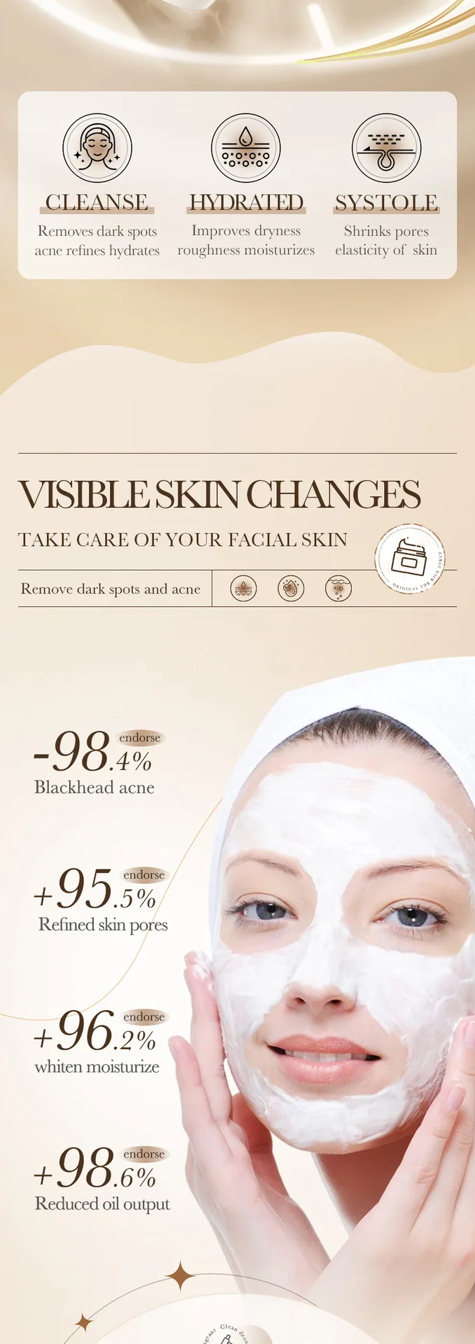 BIOAOUA tear-off mask peel action detail, gently lifting blackheads and dead keratin for clear skin, foreign trade wholesale
