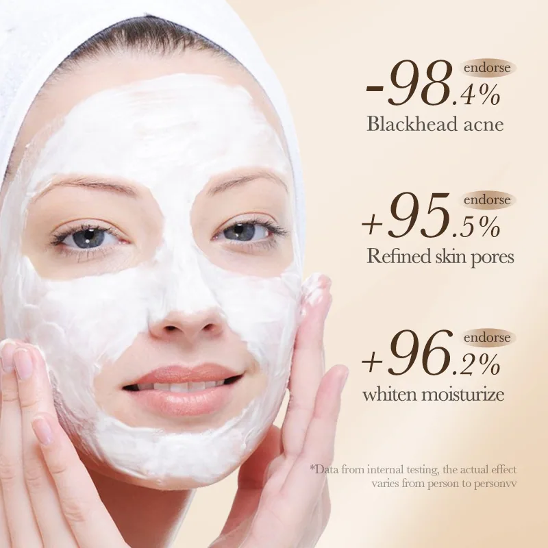 BIOAOUA rice puree tear-off mask size and packaging detail, unit pcs wholesale for blackhead acne keratin removal