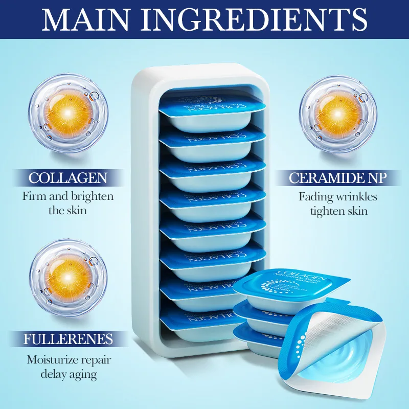 FAYANKOU pudding facial mask ingredients texture apply details collagen anti wrinkle repair face mask