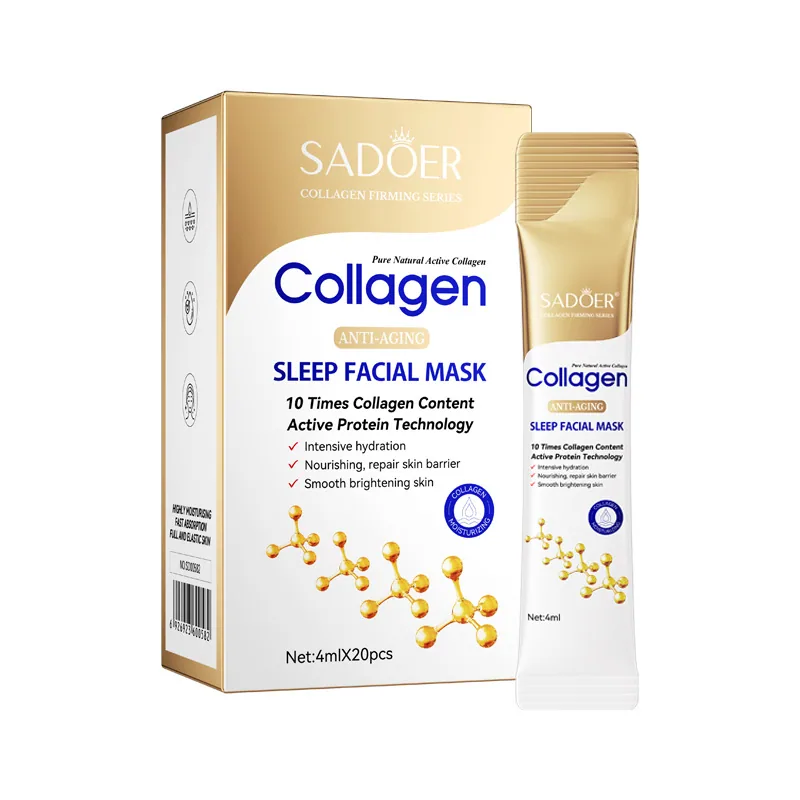 SADOER Collagen facial mask Back Composition and Instructions Close up Cross border Foreign Trade English Label Information