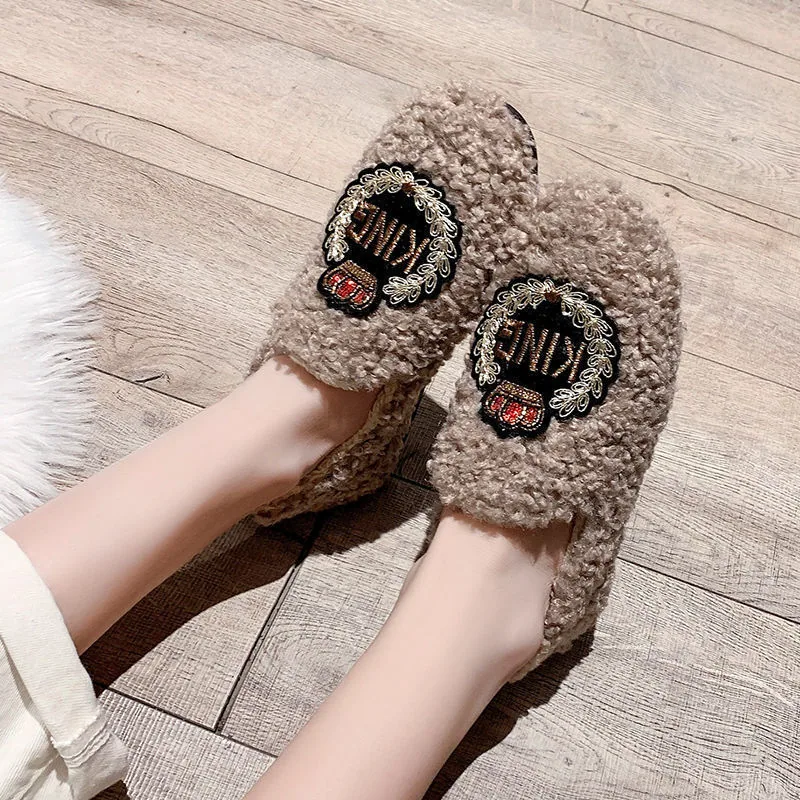 Autumn and winter new fur shoes for women, Korean version popular women's shoes, solid color cotton shoes, soft sole and velvet 2