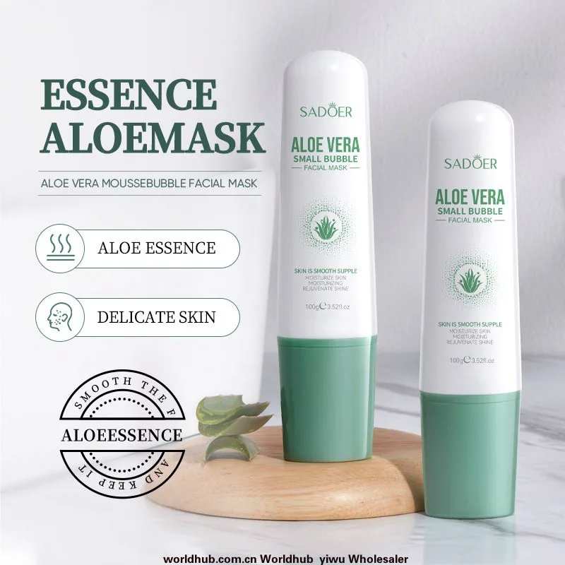 Full English SADOER Aloe Vera Small Bubble Mask Mask Plant Essence Mask Anti-blackhead acne cross-border foreign trade - Skin Care Serum