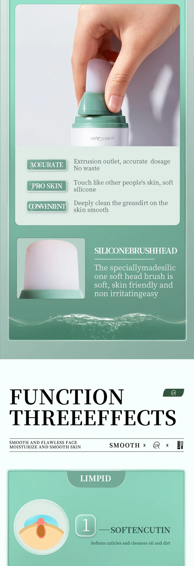 SADOER Aloe Vera Small Bubble Mask plant essence close-up, anti-blackhead acne skincare serum texture detail
