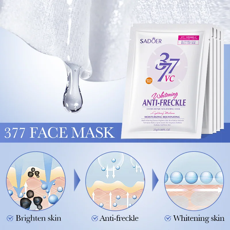 SADOER facial mask sheet unfolded size labeling, facial fit cutting, cross-border facial mask specification display.