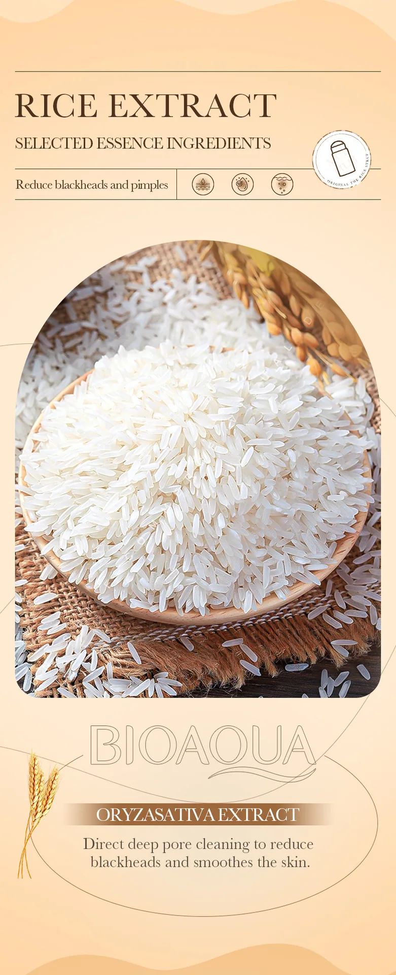 BIOAOU rice puree mud mask stick applied on face showing deep cleansing acne care result