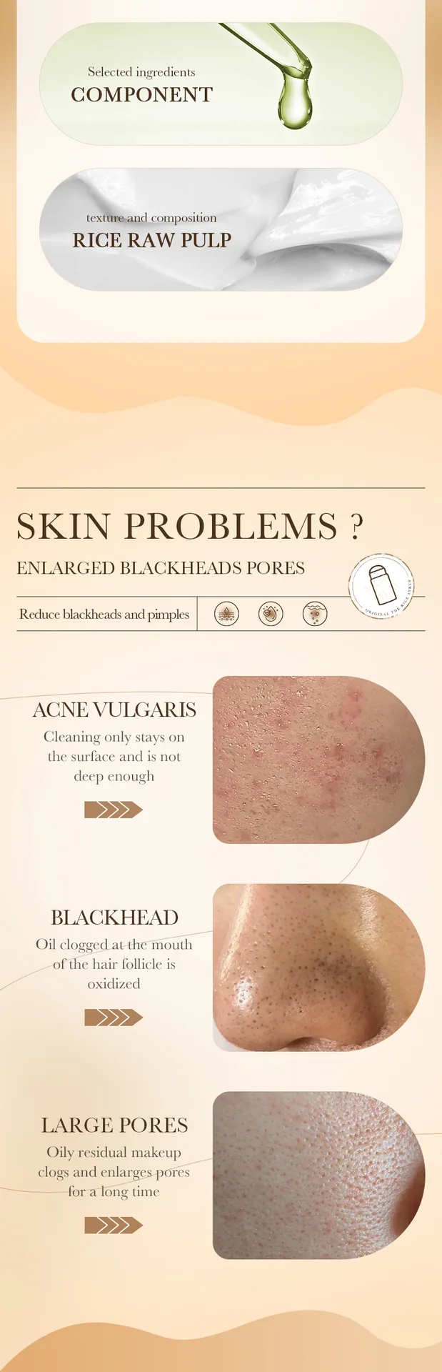 Full English BIOAOU rice puree mud mask stick with size dimensions, ideal for deep cleansing and acne care