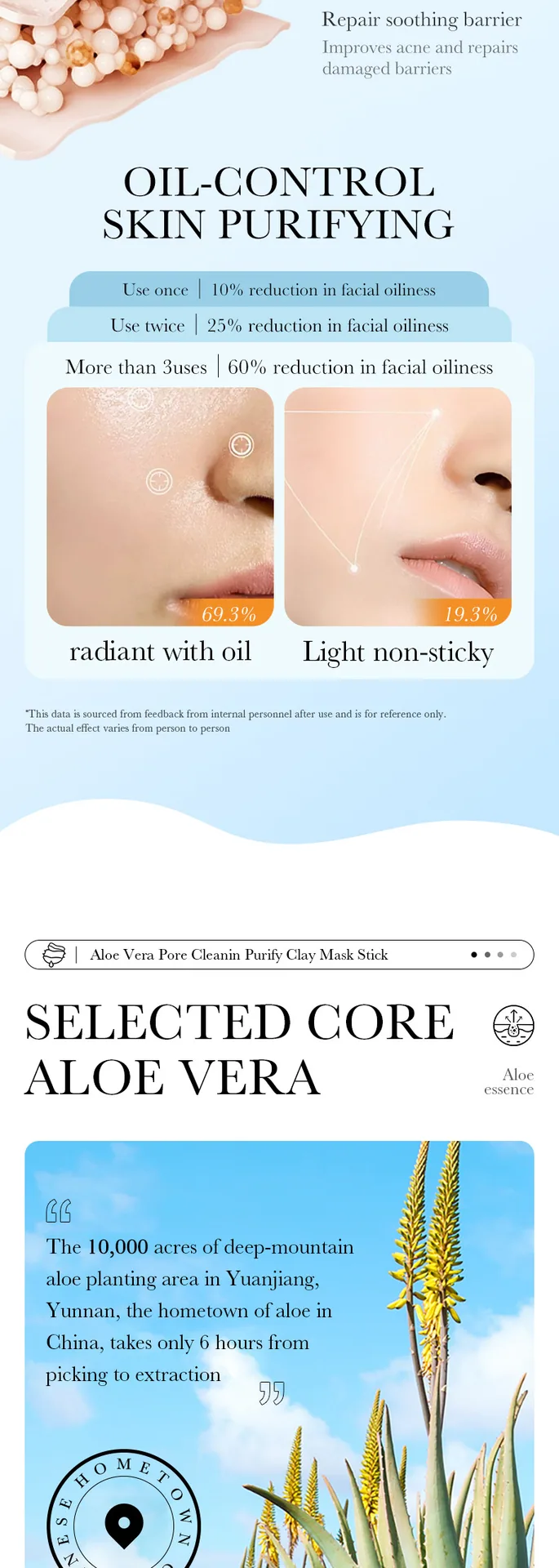 SADOER Aloe Solid Mask size labeling, portable cleansing and moisturizing mask, cross-border e-commerce facial and body care.