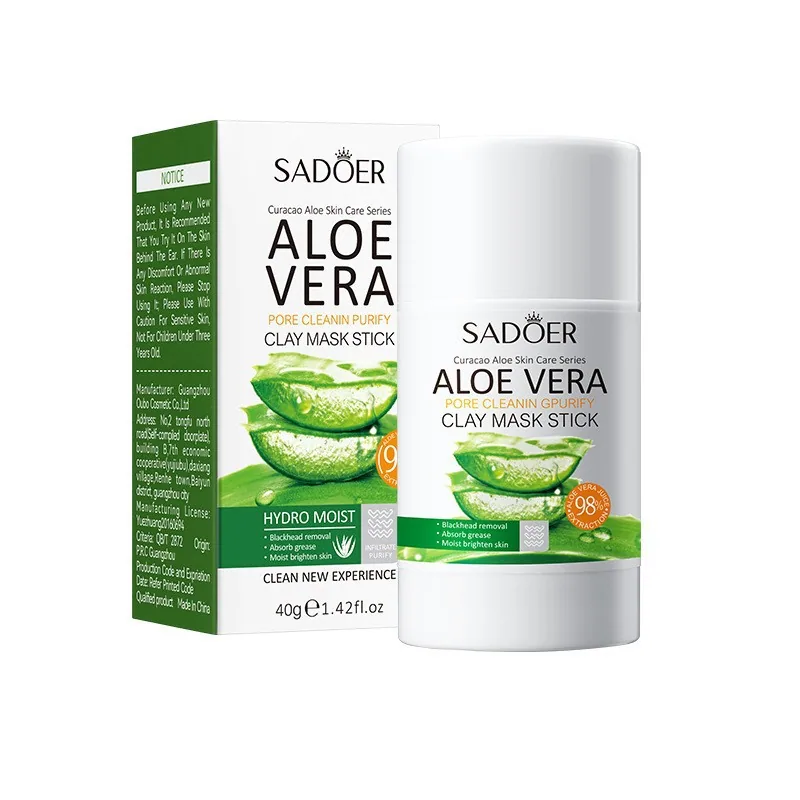 Full English SADOER Aloe Vera Pore Clear Solid Mask Cleansing, Hydrating, Moisturizing and Rejuvenating Skin, Cross-border Fo