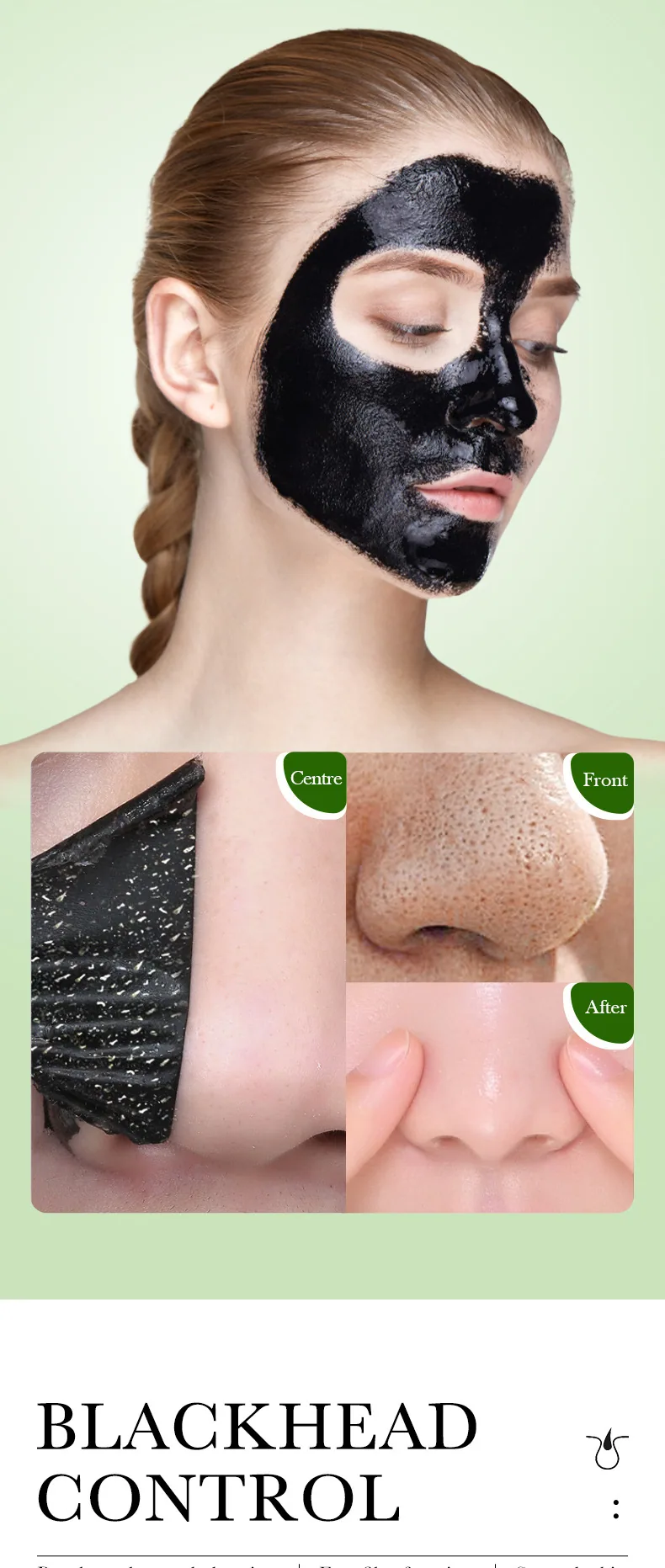 ZOZU Bamboo Charcoal facial mask T-Zone Nasal Mask Dimension Marking Display Tailoring Design that Fits the Nasal Wing