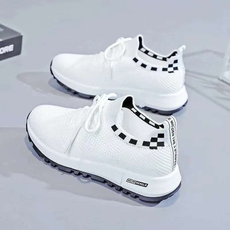 Women's shoes 2024 new versatile white shoes, mesh shoes, casual shoes, children's flying woven breathable sports shoes, manufac