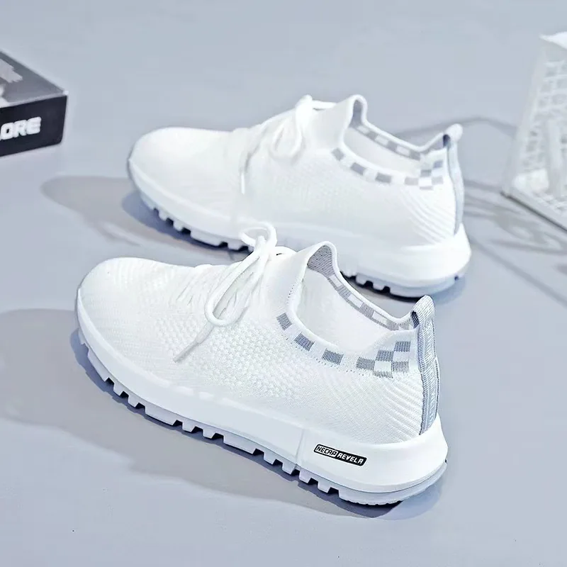 Women's shoes 2024 new versatile white shoes, mesh shoes, casual shoes, children's flying woven breathable sports shoes, manufac 2