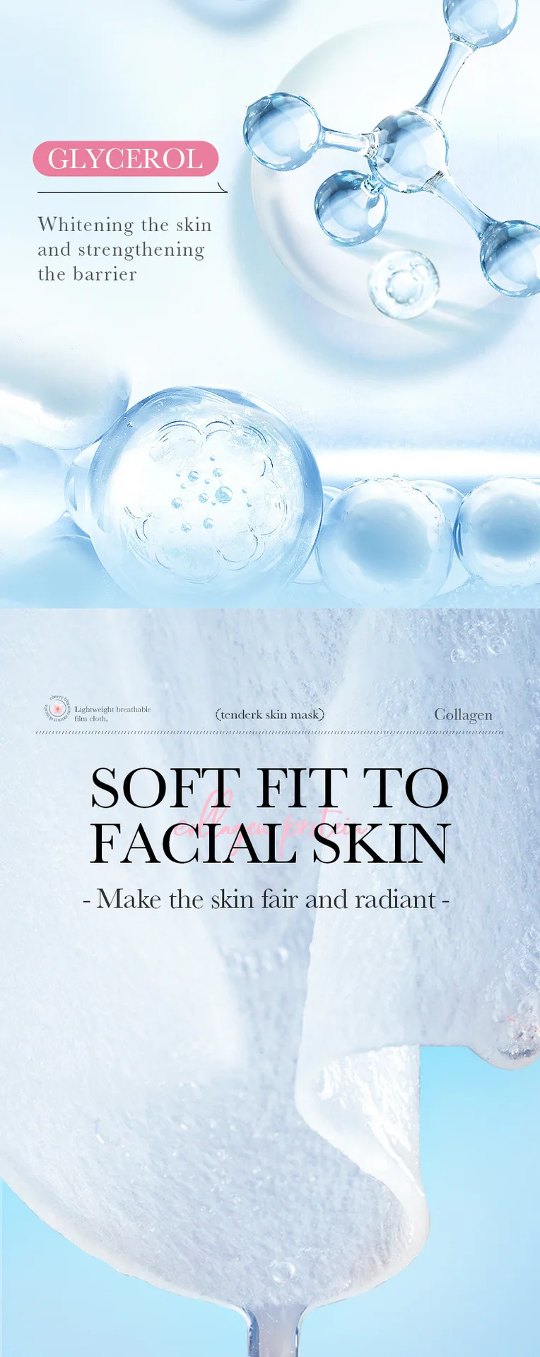SADOER Cherry Blossom Collagen Mask usage scenario display, home skincare moisturizing and refreshing, cross-border authentic