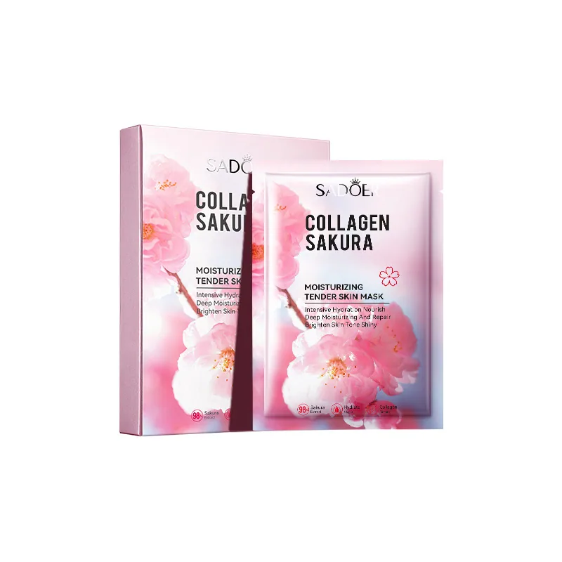 SADOER Cherry Blossom Collagen Mask Multiple Options Available Boxed Mask Color and Style Difference Comparison Chart
