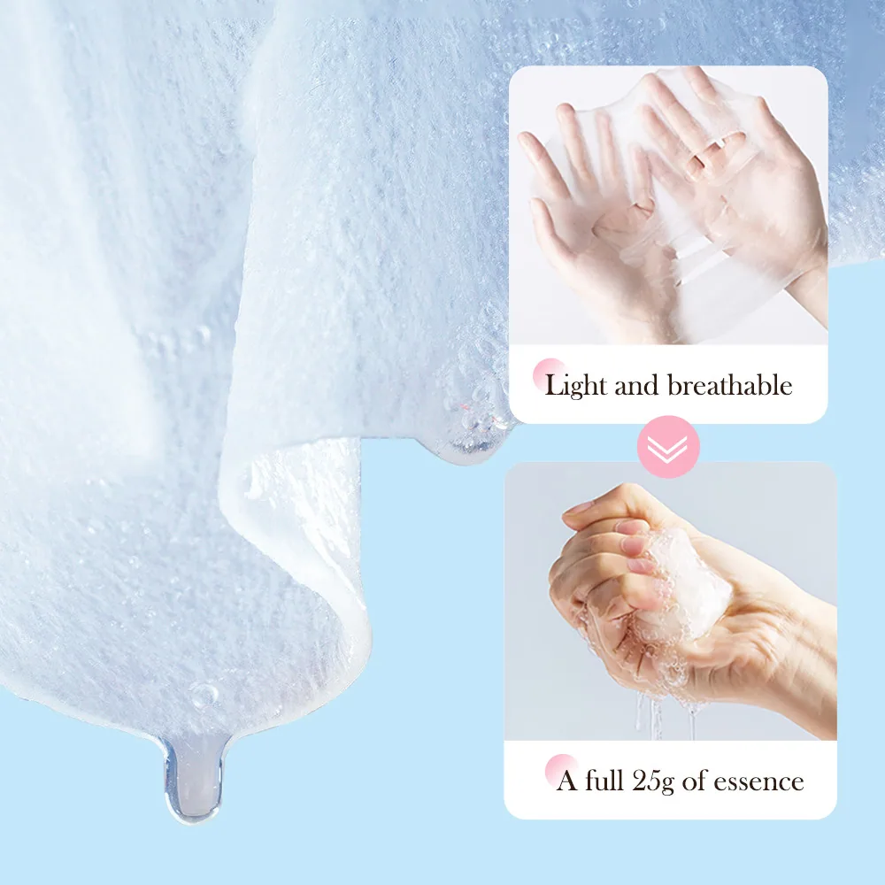 SADOER Cherry Blossom Collagen Mask Usage Scenario Display - Facial Fit - Moisturizing and Refreshing Skincare Experience