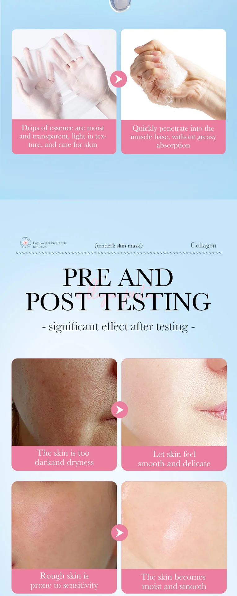 SADOER Sakura Collagen Mask multi-series comparison display, moisturizing and refreshing with diverse options, cross-border s
