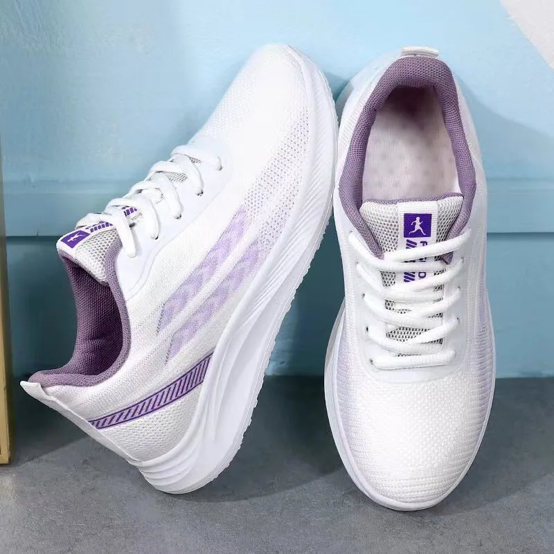 Shoes for women, 2024 spring/summer new items, women's flying woven sports shoes, mesh breathable casual shoes, soft soled women