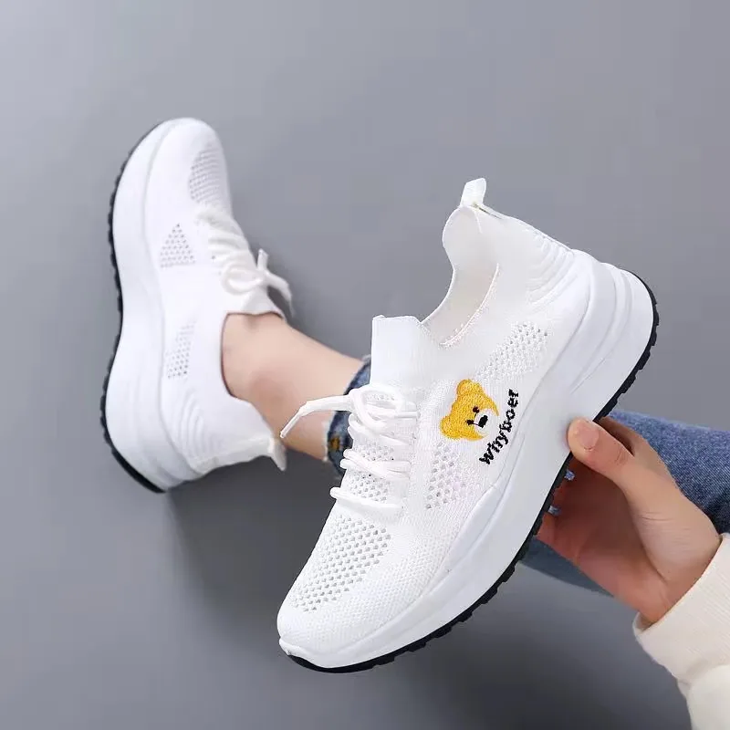 Spring new Flyknit women's sports shoes, fashionable and versatile running shoes, mesh casual women's student shoes, foreign tra 4