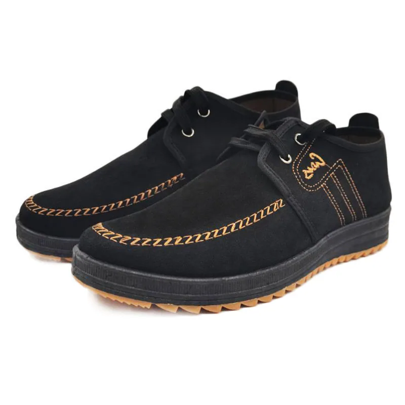 Old Beijing cloth shoes, spring and summer cowhide sole work shoes, middle-aged and elderly soft soled men's casual shoes, breat 3