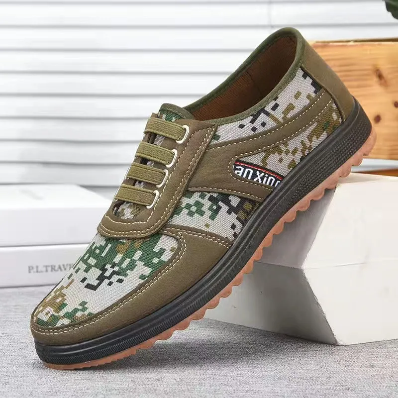 Old Beijing cloth shoes, spring and summer cowhide sole work shoes, middle-aged and elderly soft soled men's casual shoes, breat 4