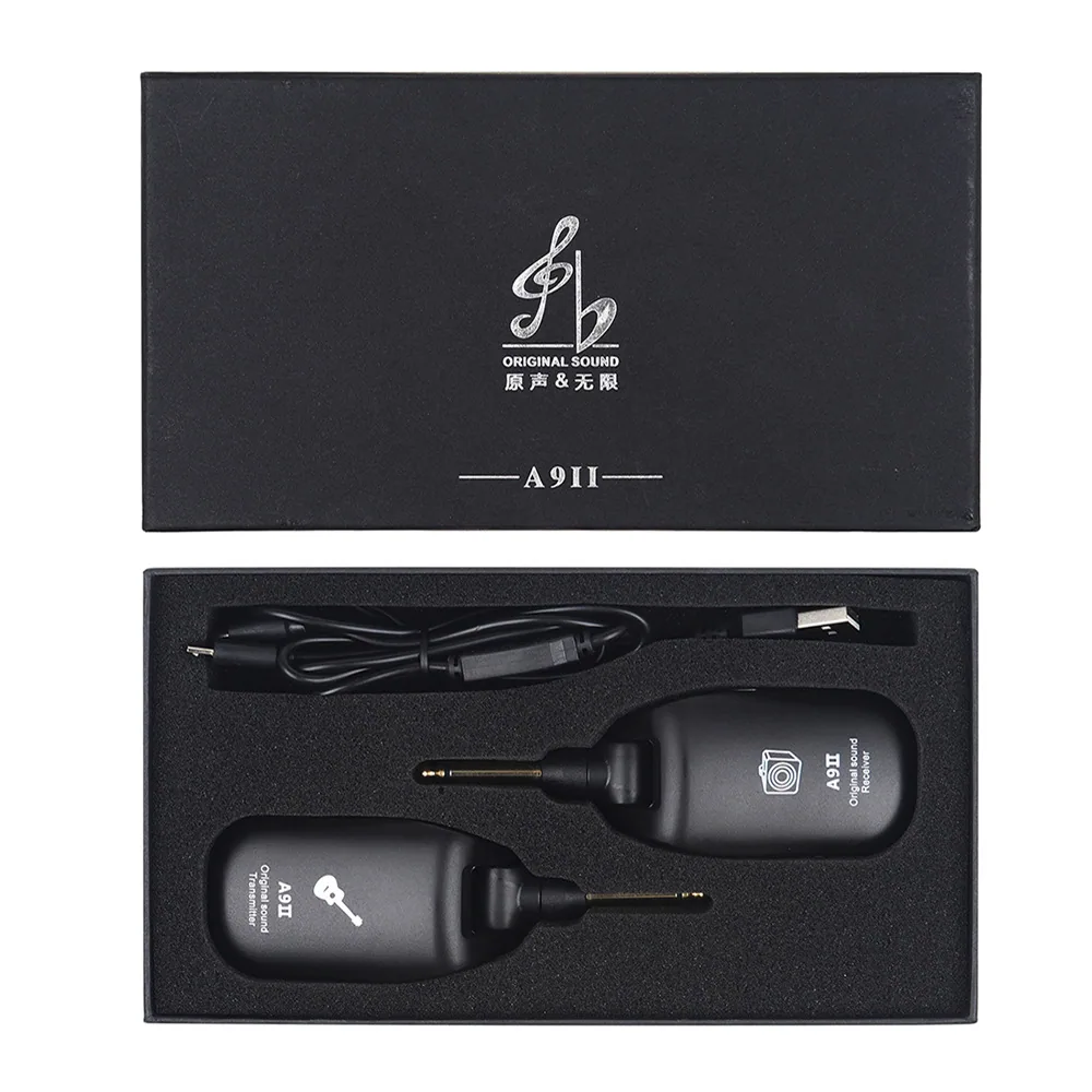 A9II Guitar Wireless Transmitter Receiver Instrument Wireless Transmission Audio Transceiver Electric Guitar Wireless Pickup 6