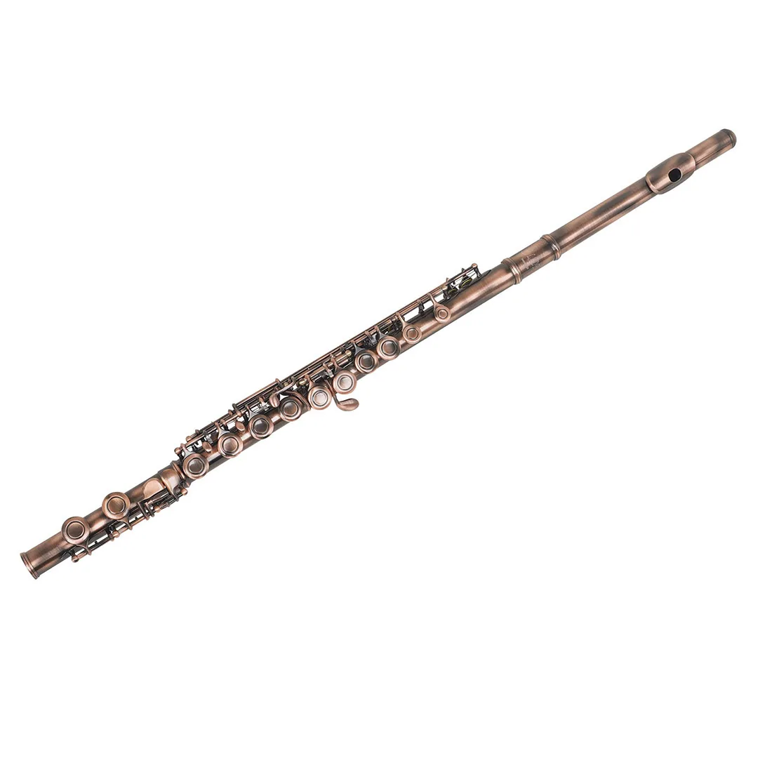 16 hole flute with C/C key and E key, arranged in a red antique style flute, for beginners to play in a band and for grading pur 2