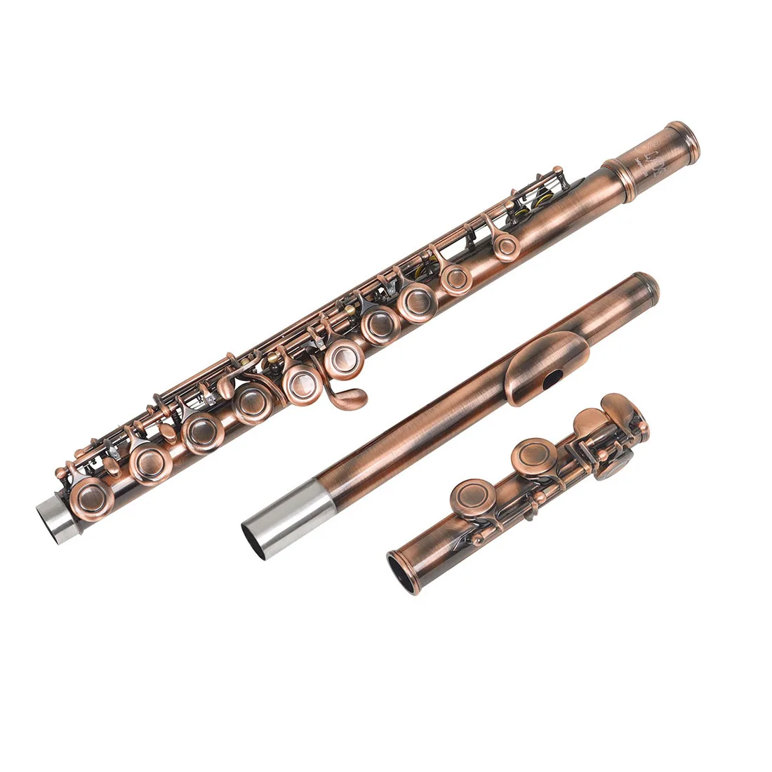 16 hole flute with C/C key and E key, arranged in a red antique style flute, for beginners to play in a band and for grading pur 3