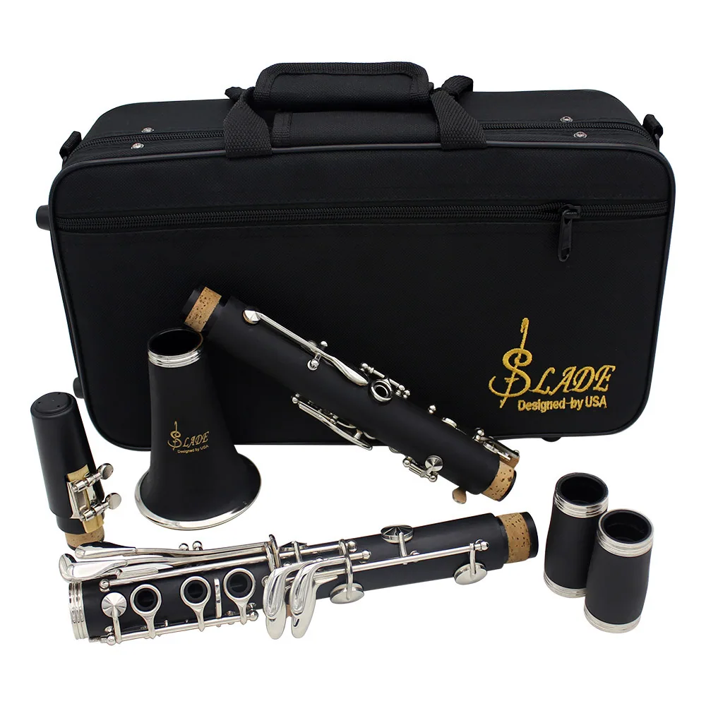 Manufacturer wholesale B-tone clarinet, rubberwood nickel plated black tube, 17 key instrument for children, adults, beginners 4