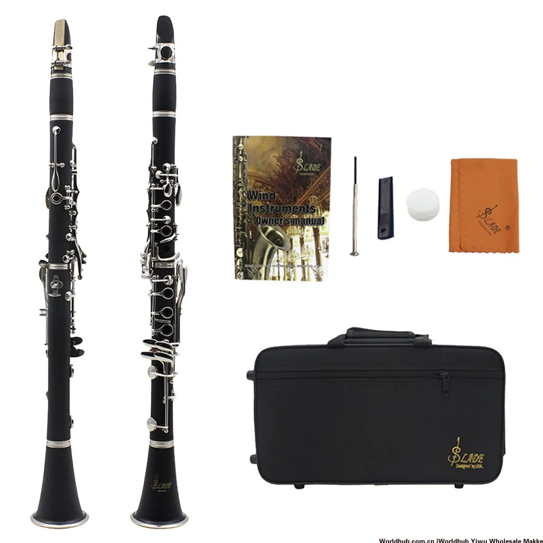 Manufacturer wholesale B-tone clarinet, rubberwood nickel plated black tube, 17 key instrument for children, adults, beginners 3