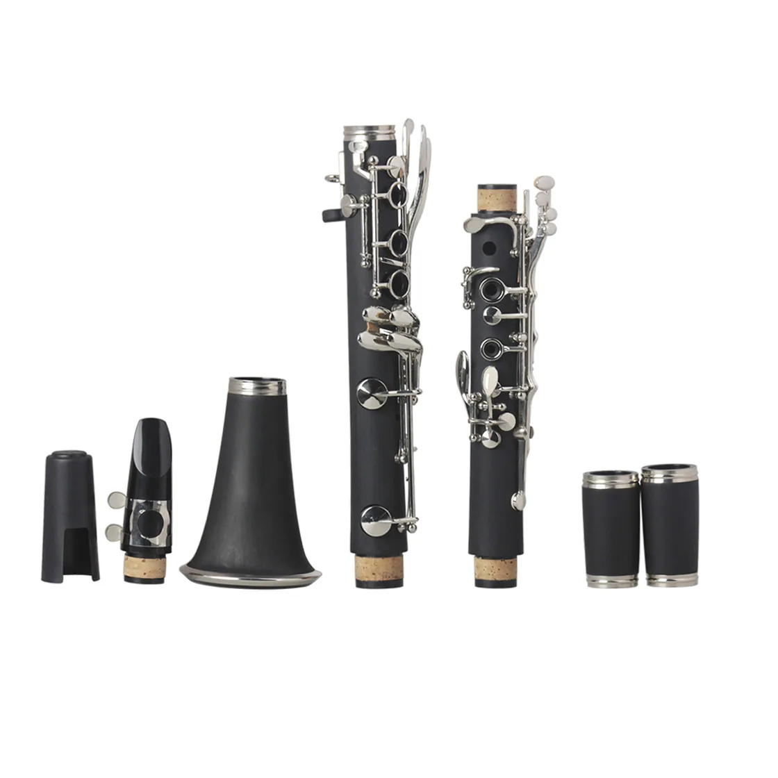 Manufacturer wholesale B-tone clarinet, rubberwood nickel plated black tube, 17 key instrument for children, adults, beginners