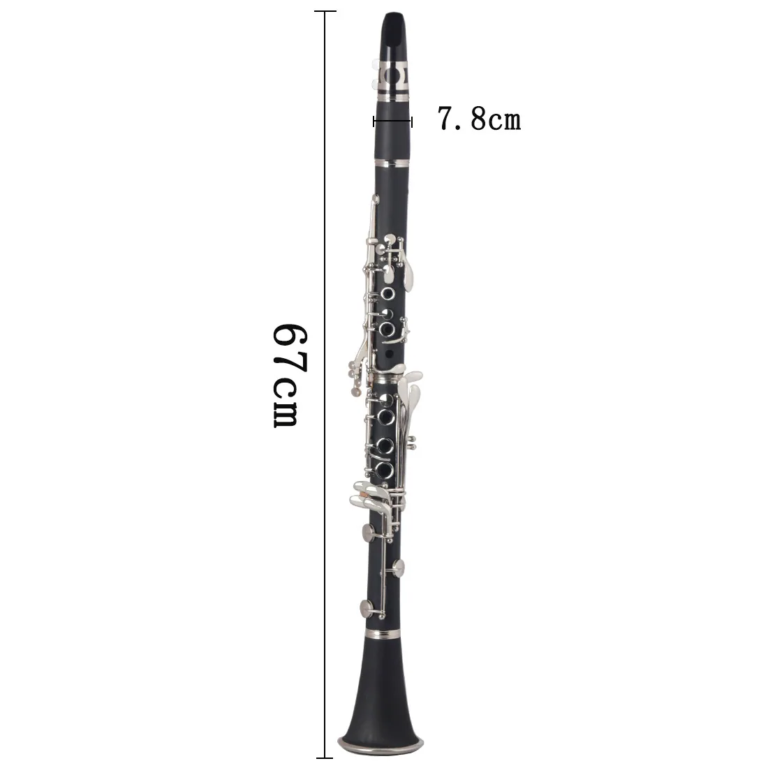 Manufacturer wholesale B-tone clarinet, rubberwood nickel plated black tube, 17 key instrument for children, adults, beginners 6