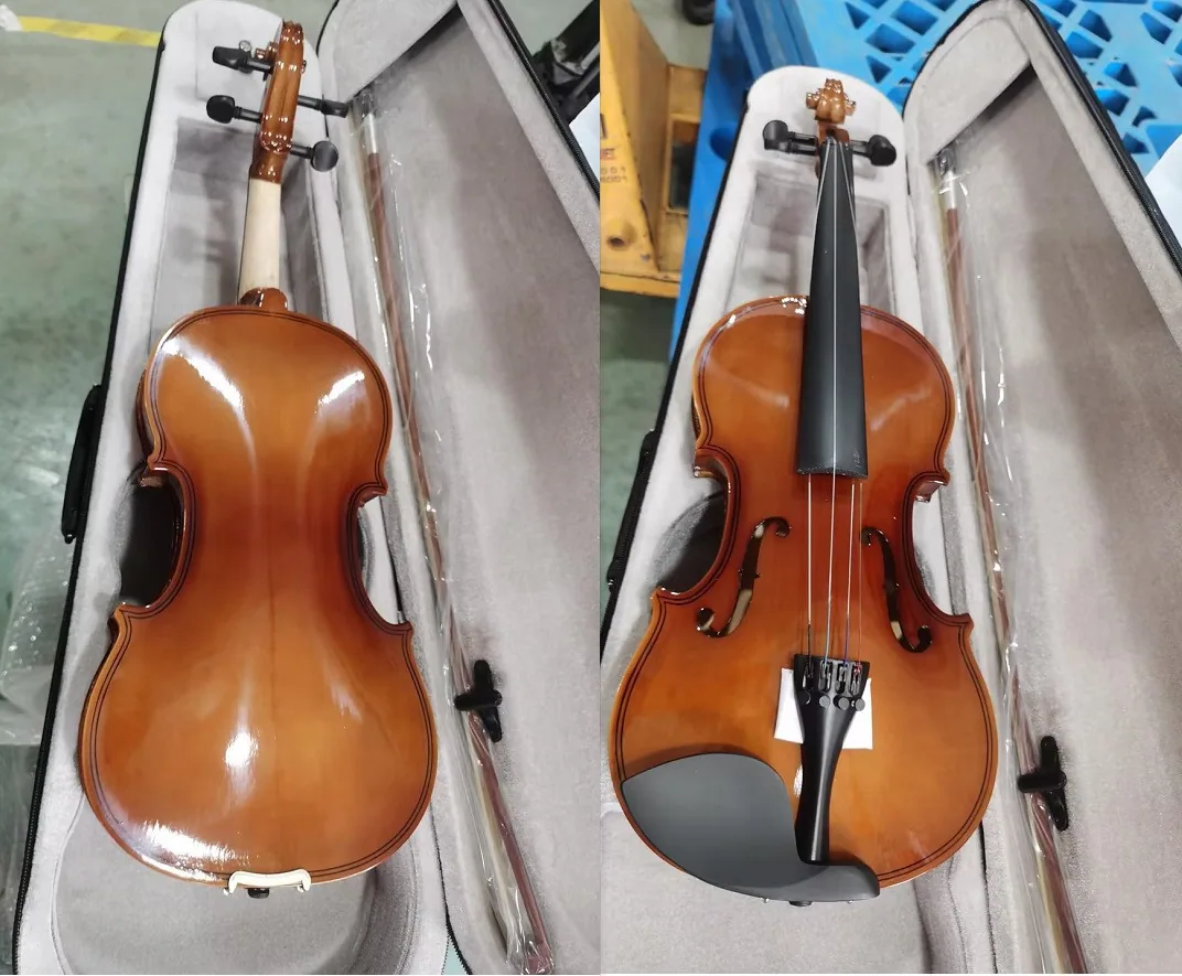 Popularize violin 4/4 natural color oak solid wood violin for students, children, beginners, adults to play violin 4