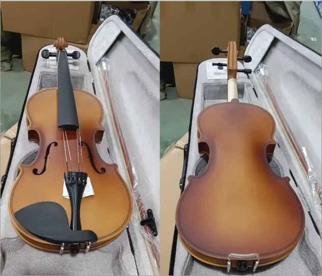 Popularize violin 4/4 natural color oak solid wood violin for students, children, beginners, adults to play violin 3