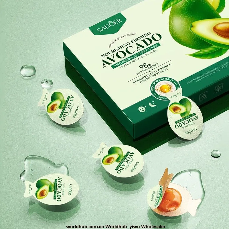 Full English SADOER Avocado Mask Nourishing, Anti-Wrinkle Firming Fruit Rejuvenation Gel Mask Cross-border Foreign Trade Whol