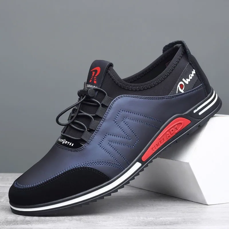 2023 Spring and Autumn New Men's Sports and Leisure Leather Shoes Korean Edition Fashion Versatile Youth Trendy Shoes Board Shoe 3