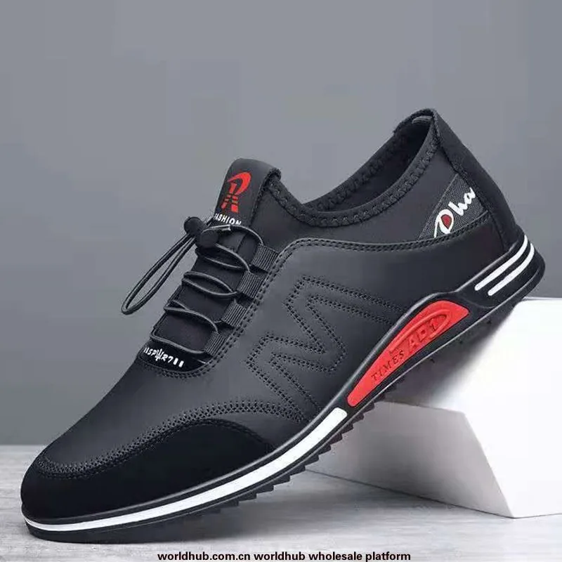 2023 Spring and Autumn New Men's Sports and Leisure Leather Shoes Korean Edition Fashion Versatile Youth Trendy Shoes Board S