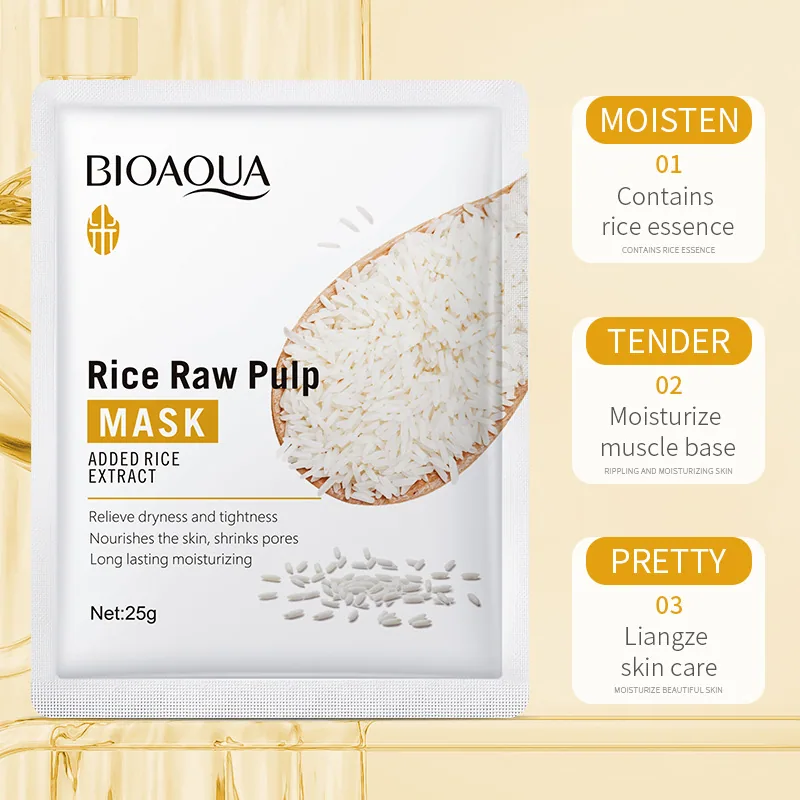 The use scene of BIOAOU rice facial mask application shows the moisturizing effect of facial fitting