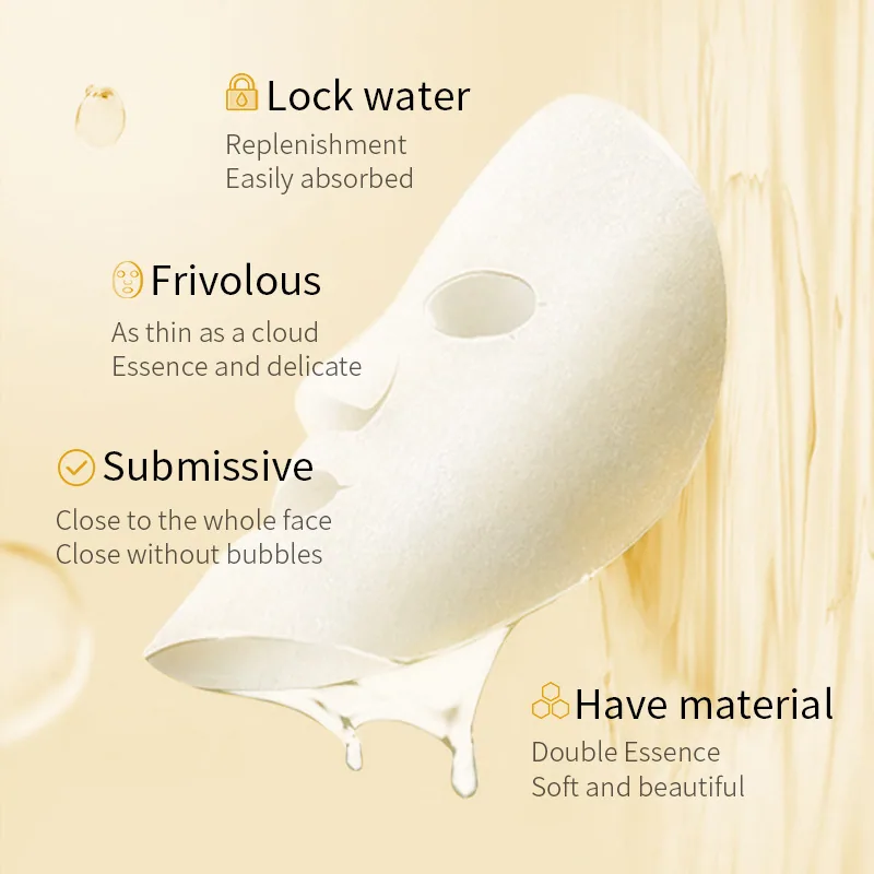 BIOAOU rice facial mask is displayed in single package, and the details of water replenishing facial mask in separate bags ar