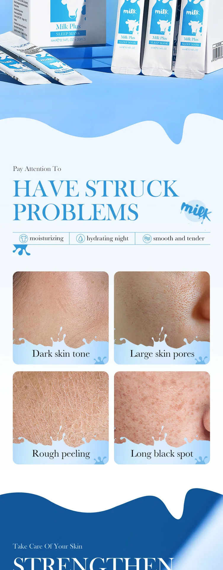 SADOER ceramide milk sleep facial mask details feature moisturizing, skin rejuvenating and smoothing cross-border wholesale