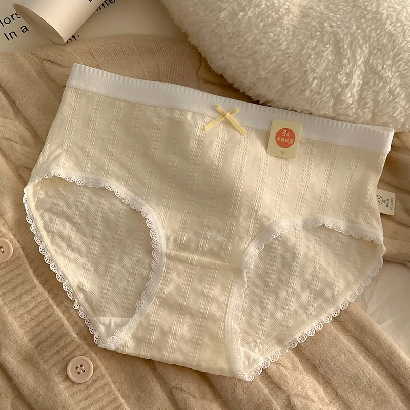 【 5A Antibacterial 】 A-class Baby Cotton Japanese Pure Cotton Underwear Women's Comfortable Girl Student Pure Cotton Triangle Pa 5