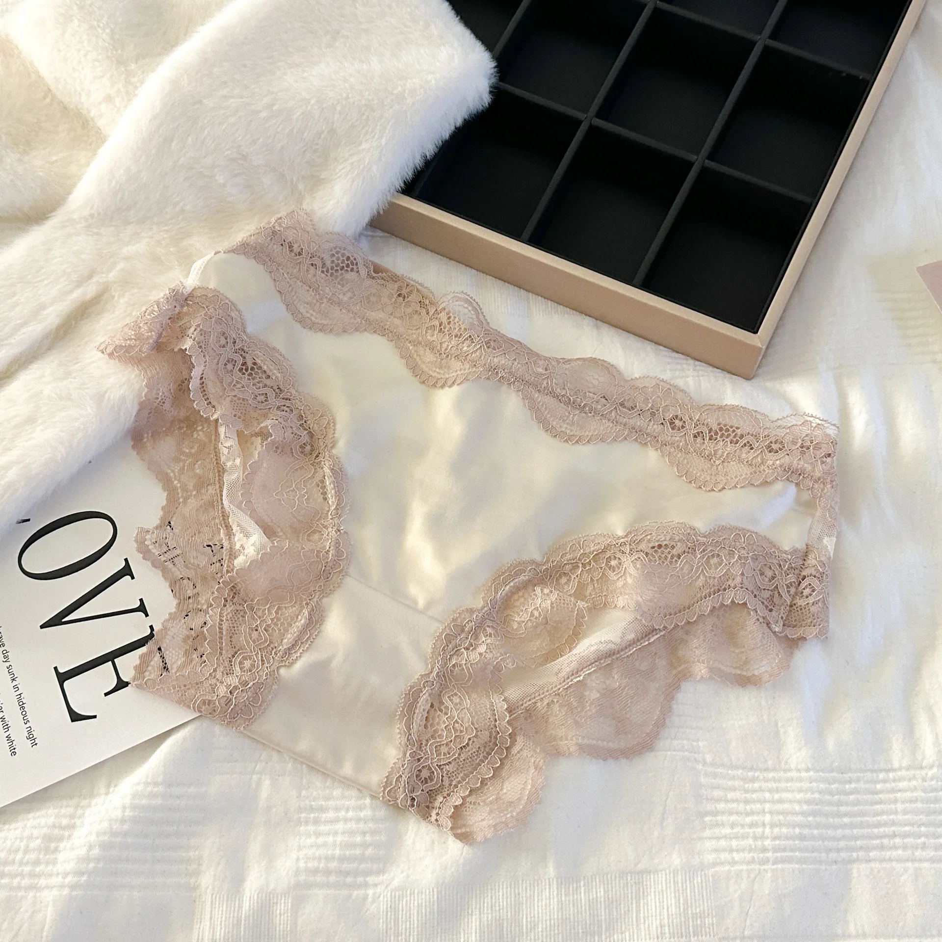 Sweet Desire Serisi~İç Giyim kadın Yaz Seksi Dantel Düşük Bel Nefes Rahat kadın Saf Pamuk Kasık Üçgen Pantolon 4