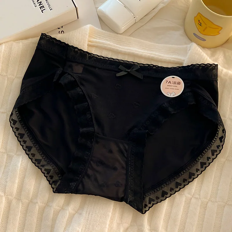 7A antibacterial pure cotton crotch ice silk underwear for women, seamless summer thin design for girls and students, triangle u 2