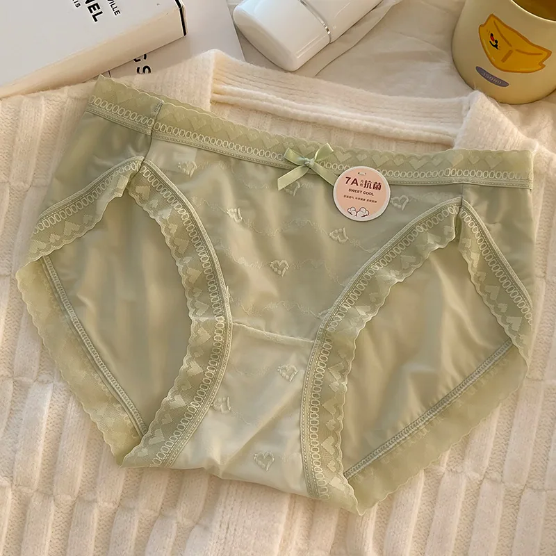 7A antibacterial pure cotton crotch ice silk underwear for women, seamless summer thin design for girls and students, triangle u 6