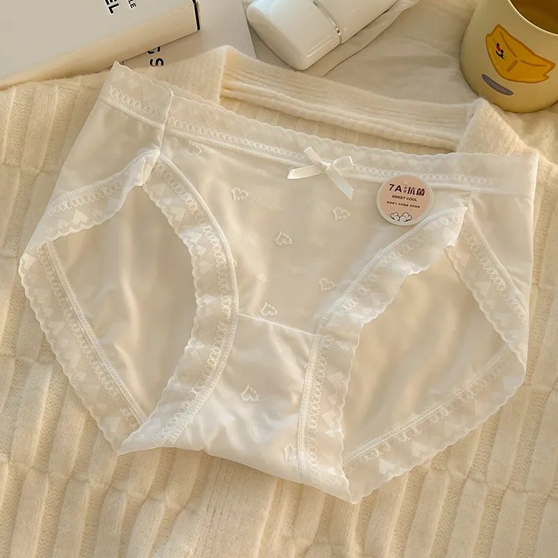 7A antibacterial pure cotton crotch ice silk underwear for women, seamless summer thin design for girls and students, triangl