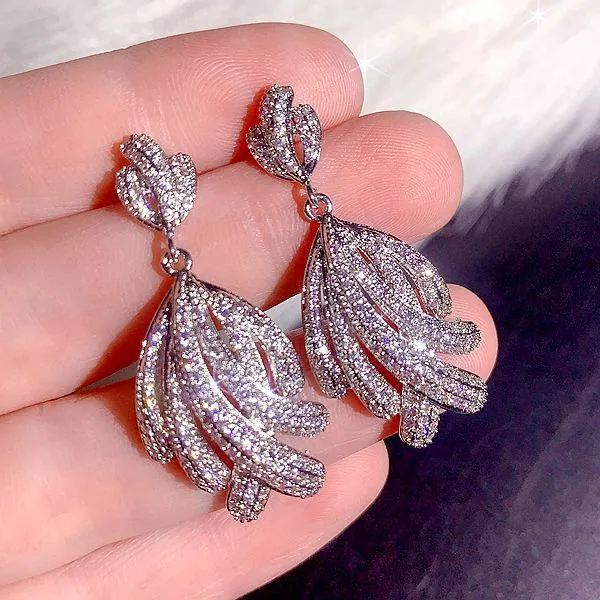 High end, super heavy, all zirconia, super gorgeous earrings, high-end, super sparkling, full zirconia inlaid dress accessories 9