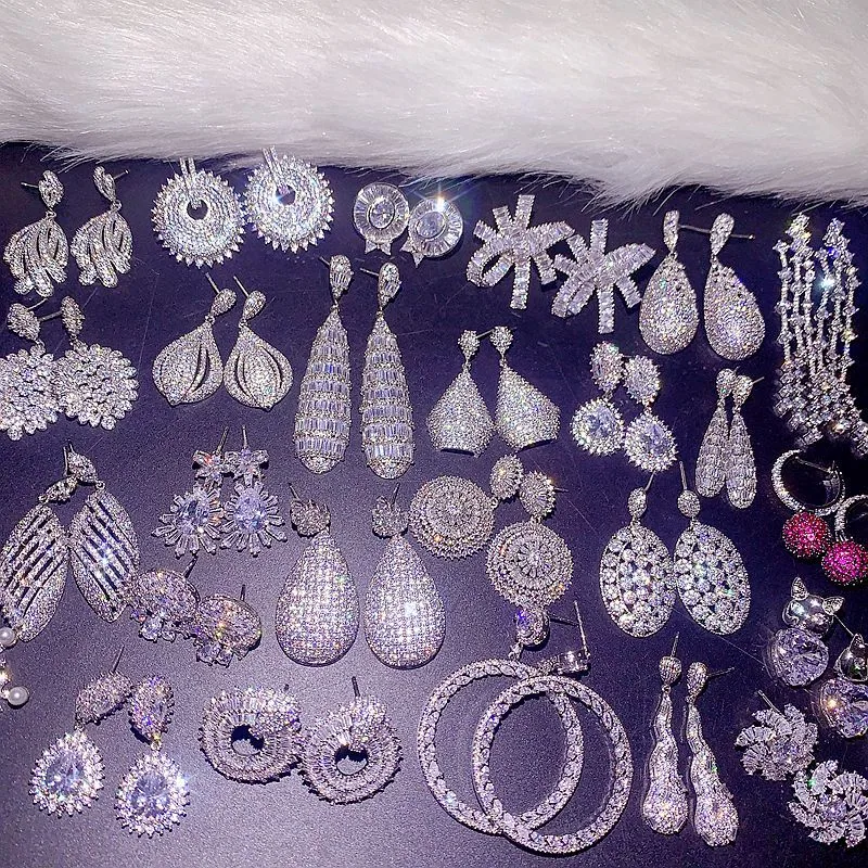 High end, super heavy, all zirconia, super gorgeous earrings, high-end, super sparkling, full zirconia inlaid dress accessories 5